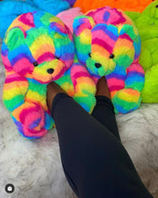 Load image into Gallery viewer, Rainbow 🌈 | Teddy bear slippers